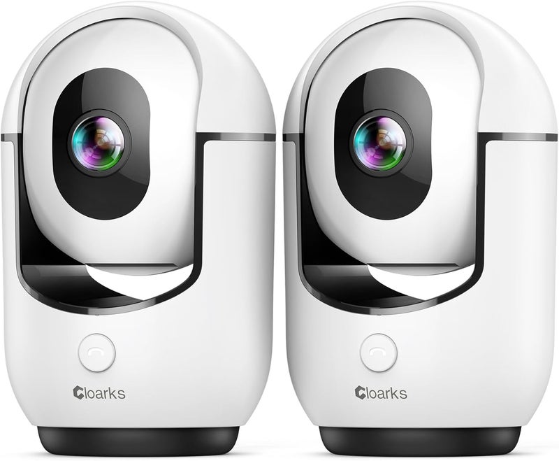 Cloarks 2K Pan/Tilt Security Camera, WiFi Indoor Camera for Home Security with AI Motion Detection, Baby/Pet Camera with Phone App, Color Night Vision, 2-Way Audio, 24/7, Siren, TF/Cloud Storage - 2 Pack - Image 1
